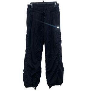 Lululemon fleece lined dance studio black joggers size 10 Gorpcore Baggy #722